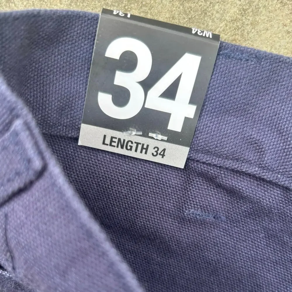 OOBE Mens Work Pants 34x34 Navy Blue Cargo Utility Reflective Canvas NWT
